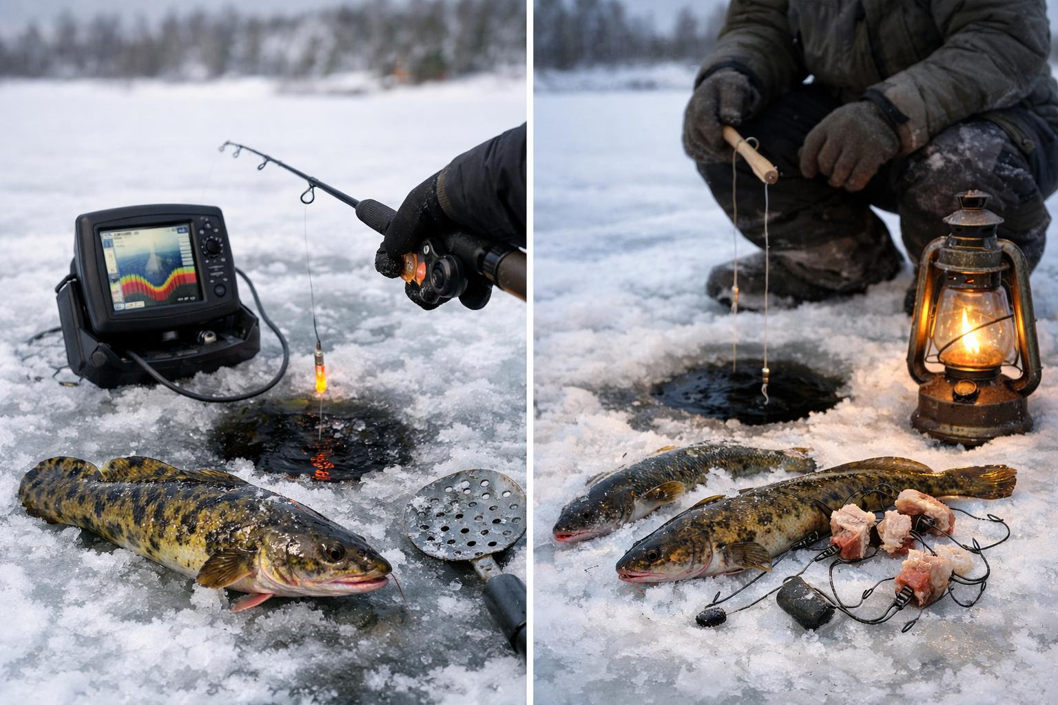 Налим: способы ловли зимой. Поиск с эхолотом и без него